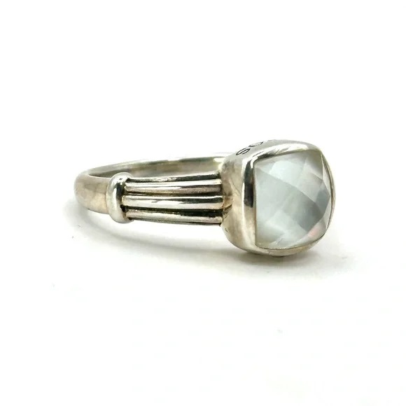 Lagos Mother of Pearl Quartz Doublet Silver Ring Size 7 - Picture 4 of 13
